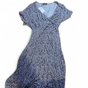 Yours blue white floral dress nwt